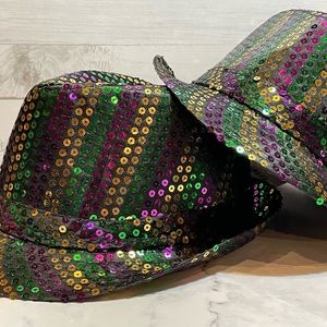 Mardi Gras Sequin Fedora Hat Set